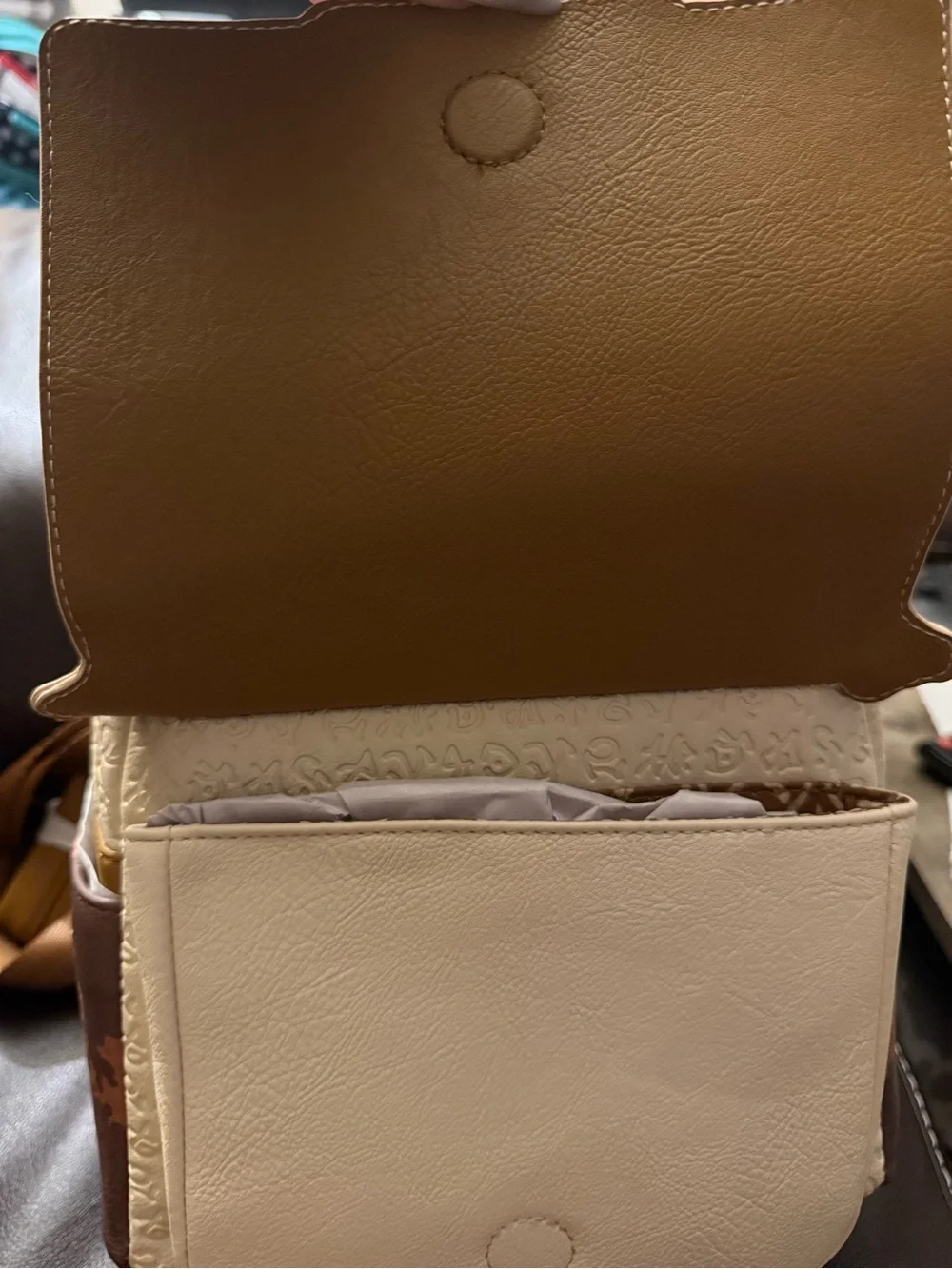 Loungefly Brown Cream & Yellow Disney Chest Mini Backpack